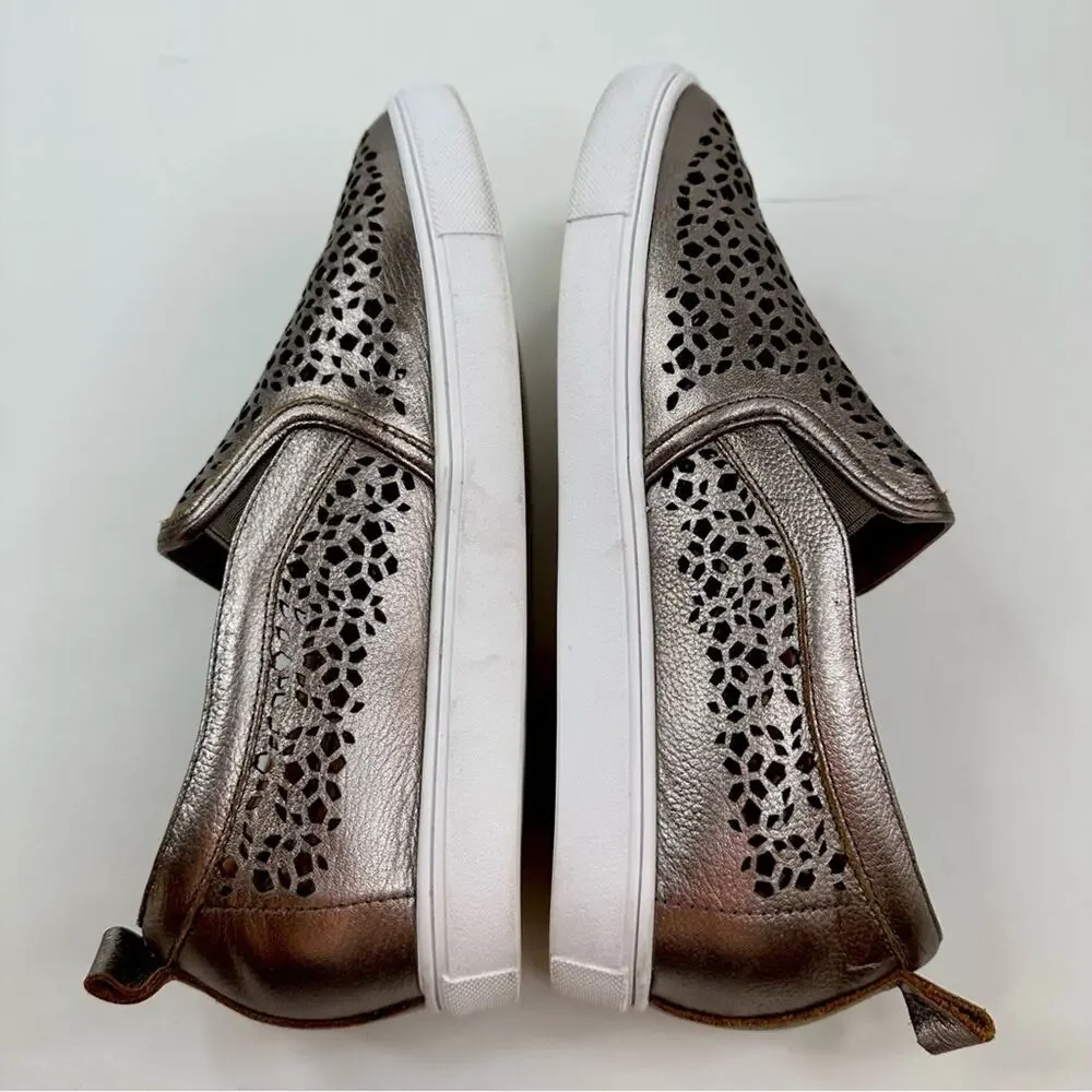 CASLON Eden 2 Perforated Platform Metallic Leather Sneaker Women’s Size 8.5
